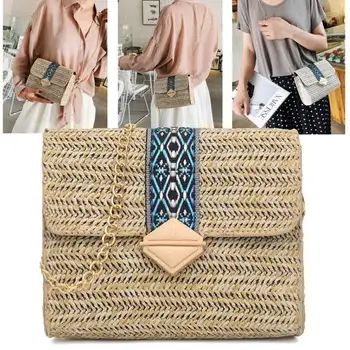 

Grass Vine Weaving Bohemian Women Straw Bag Small Crossbody Purse Shoulder Bag Summer Gypsy Beach Handbag Gifts