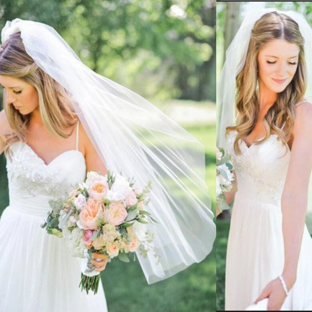 Bridal Veil One Layer Short with Comb