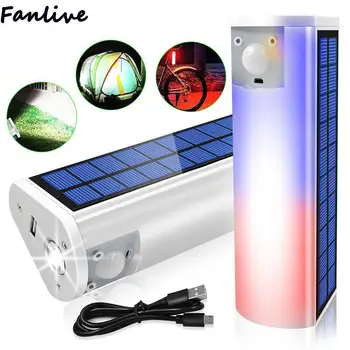 

10pcs Rechargeable LED Waterproof Solar Flashlight USB Phone Charger Multifunction Travel Camping Light Portable Solar Light