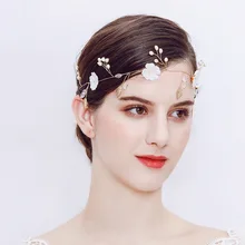 Свадебные украшения головной убор для невесты ручной работы свадебные аксессуары для волос цветочные хрустальные жемчужные украшения для волос TS120
