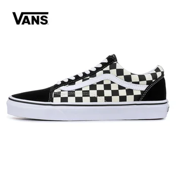 

Original Classic Vans Old Skool Classic Red black plate grid Platform Low Skateboarding shoes sneakers canvas shoes VN0A38G1P0S