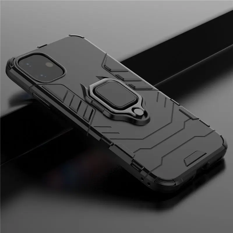 100 шт/партия кольцо автомобильный держатель чехол для iPhone 11/11 Pro/11 Pro Max Hybrid 2 в 1 Броня противоударный чехол