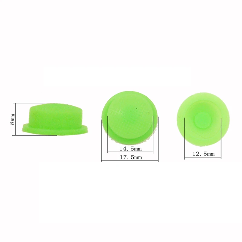 14.5mmX8mm Green 20 шт. хвост водонепроницаемый переключатель кнопка резиновая Кнопка Светодиодный заряд блики фонарик переключатель аксессуары уплотнение резиновая крышка - Цвет: 14.5mmX8mm Green