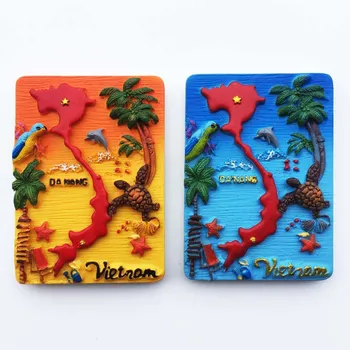 

World Tourist Fridge Magnet Souvenir Hanoi Vietnam TI TOP ISLAND HALONG Resin Refrigerator Magnets Sticker Country Travel Decor