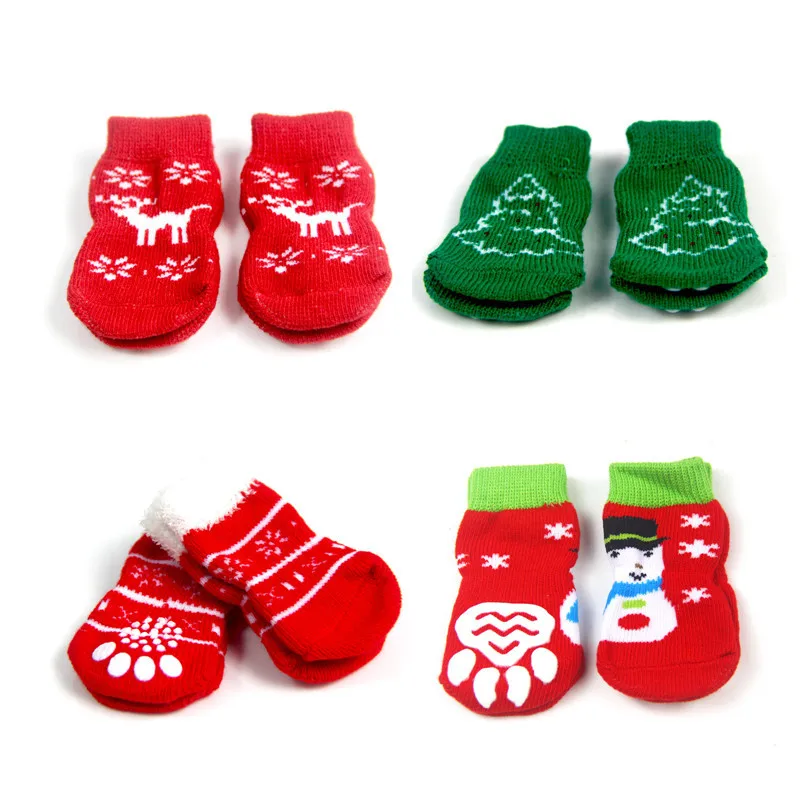 4 шт. рождественские носки для собак маленькие домашние собаки милые мягкие