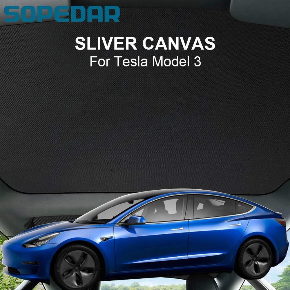 

Car Front Rear Sunshade for Tesla Model 3 Windshield Sunroof Gloss Roof Sun Visor Skylight Blind Shading Net Auto Accessories
