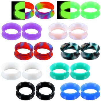 

Body Punk Soft Silicone Gauge Earrings 20PCS/10pair Flesh Tunnels Plugs Stretchers Expander Ear Gauges Piercing Set 6g-1”