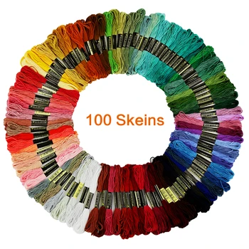

100pcs Premium Rainbow Color Embroidery Floss Cross Stitch Threads Friendship Bracelets Floss Crafts Floss