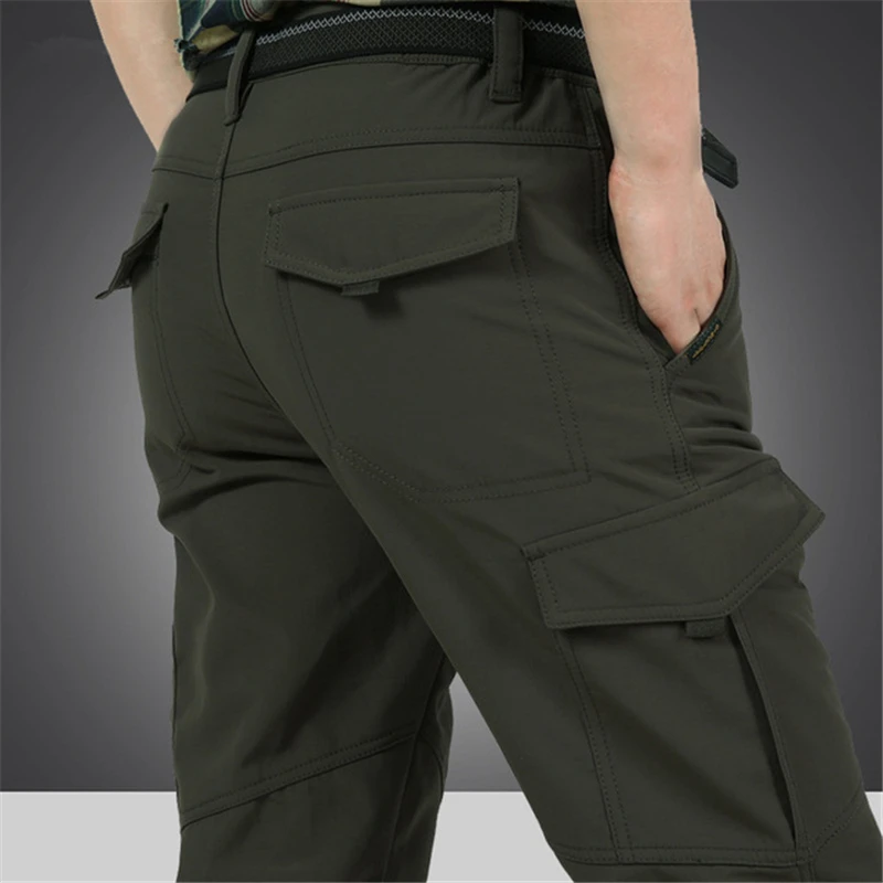 Women's Waterproof Snow Ski Pants Winter Fleece Outdoor Windproof Hiking Pants Cargo Zipper Pockets with Belt Thick/Thin 