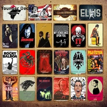 Классический фильм плакат фильм звезда скалистый Сияющий Элвиса целлюлозы художественная Клубная Настенный декор оловянные вывески винтажная металлическая доска YI-060