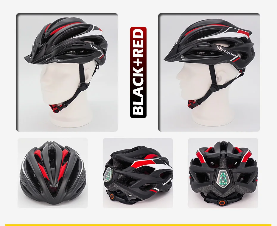 VICTGOAL велосипедные шлемы светодиодный для мужчин и женщин велосипед спортивные поляризованные солнцезащитные очки задний свет MTB езда по горной дороге шлемы с очками