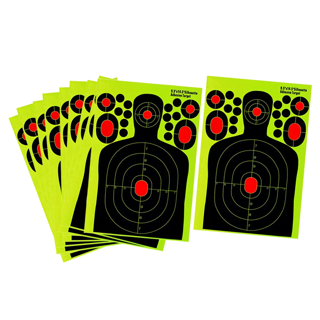 10 Packs Human Body Shape Shooting Targets Paper Target Gun Range Paster 