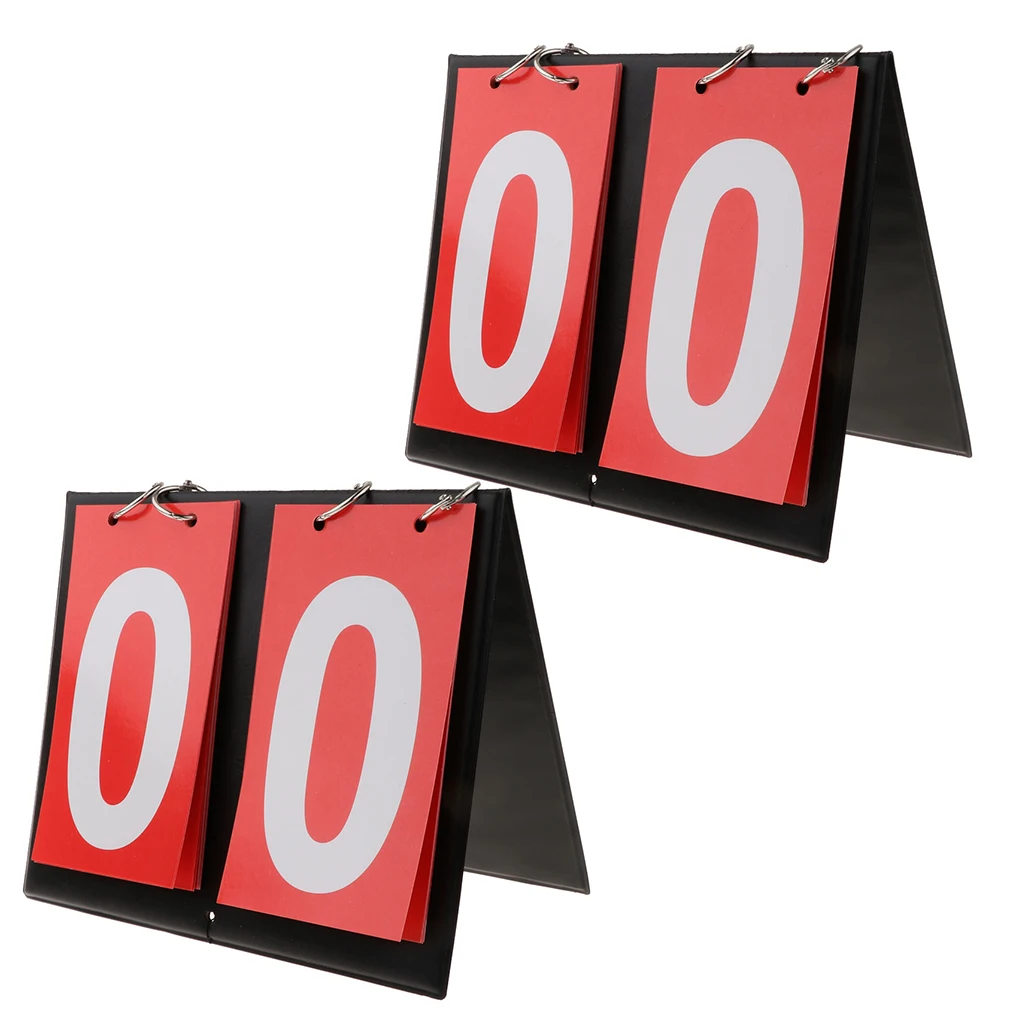 2pcs Portable Scoreboard Score Keeper Portable 2 Digital Sports Flip Score Record Accessories