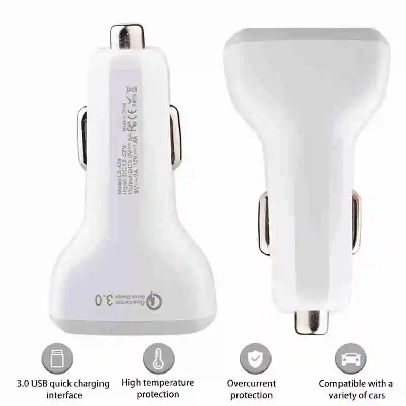 3 порта USB Автомобильное зарядное устройство быстрая зарядка, автомобильное зарядное устройство Быстрая зарядка 3,0 телефон зарядное устройство для iphone samsung Xiaomi huawei