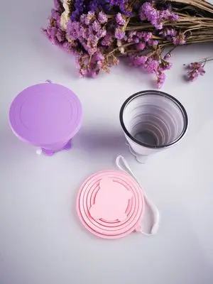 

Silicone Travel Foldable Cup, Easy To Carry Outdoor for Children and Students, Multifunctional Travel Water Cup 260ml