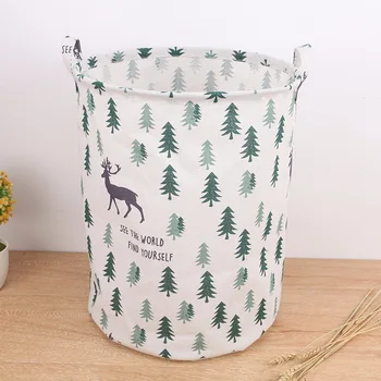 

Fashion Canvas Laundry Basket Storage Bucket for Dirty Clothes Waterproof Folding Toys Sundries Organizer YB090M75