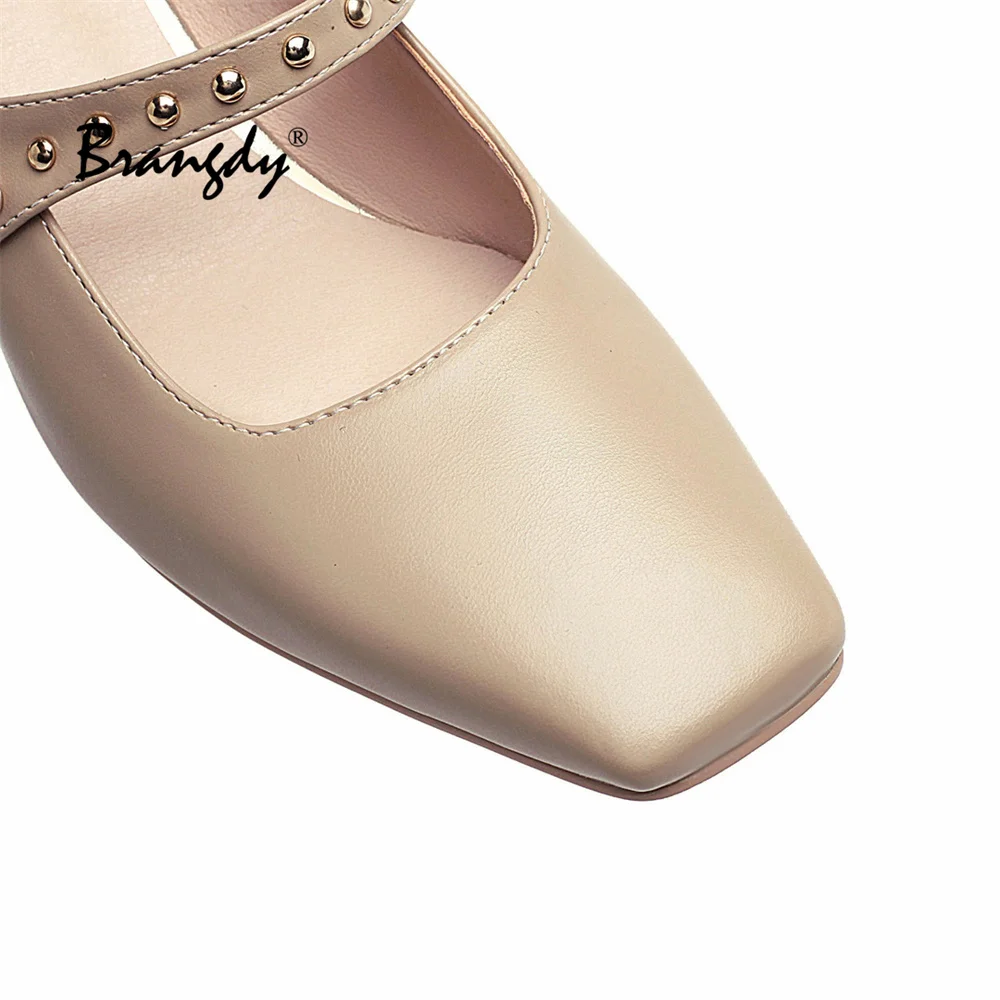 Brangdy 2021 New Black High Heels Shoes Women Pumps Fashion Patent Leather Platform Shoes Woman Round Toe Mary Jane Shoes 48