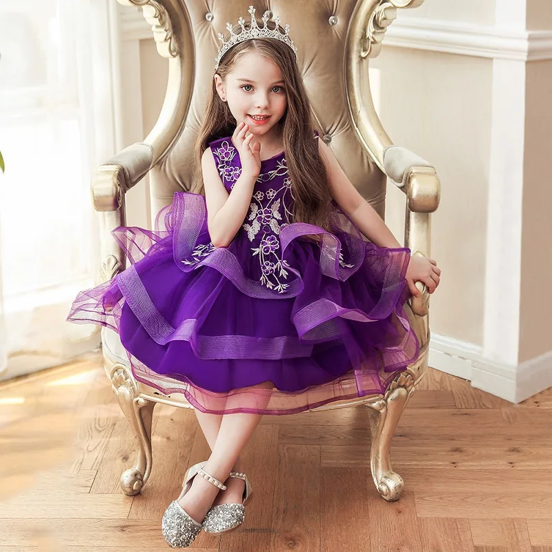 

Baby Girl embroidery Flower Princess Dress for Wedding Party Tutu Kids Dresses for Toddler Girl Children Fashion Clothing