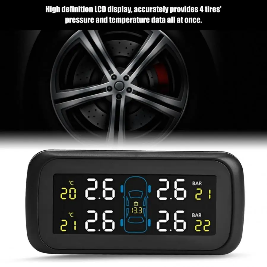Автомобильный TPMS система контроля давления в шинах ЖК-прикуриватель USB зарядное устройство 4 Внутренний датчик TPMS прикуриватель
