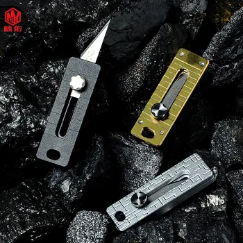 

1PC Outdoor EDC Portable Pocket Scalable Mini Knife Small Unboxing Knife Box Cutter Fruit Knife Paper Knife Keychain Pendant