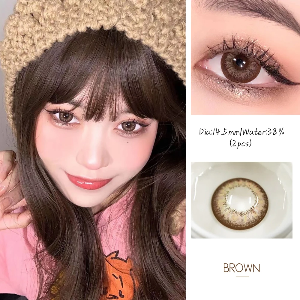 OVOLOOK 2pcs/пара 4 тон Цвет ed цветные контактные линзы для глаз 0 800 градусов год