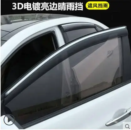 

For Eclipse Cross 2018 4pcs/set car body styling cover plastic Window glass Wind Visor Rain/Sun Guard Vent Car-covers