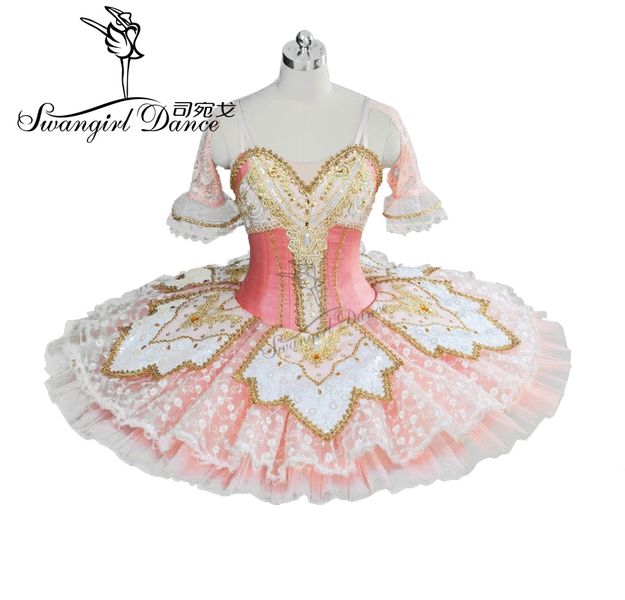 Pink Peach Fairy Princess Professional Tutu Women Ballet Pancake Costume Platter Bellrina Pink Tutu BT9039