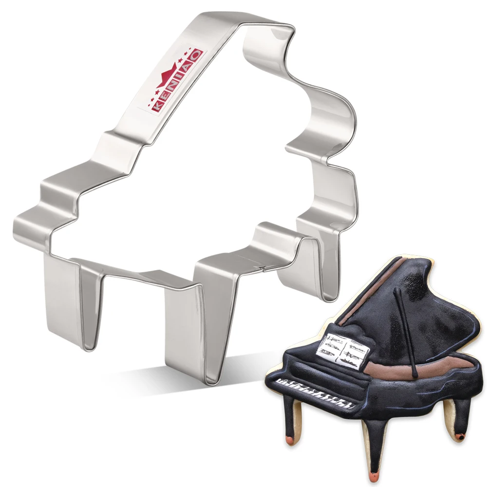 

KENIAO Piano Cookie Cutter for Birthday Party - 10.7 x 10.4 CM Music Biscuit Fondant Bread Sandwich Mold - Stainless Steel