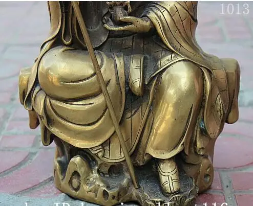 YM 306 Китайский медный латунный Sit Stone TangSeng Ksitigarbha статуя Будды Бодхисаттва