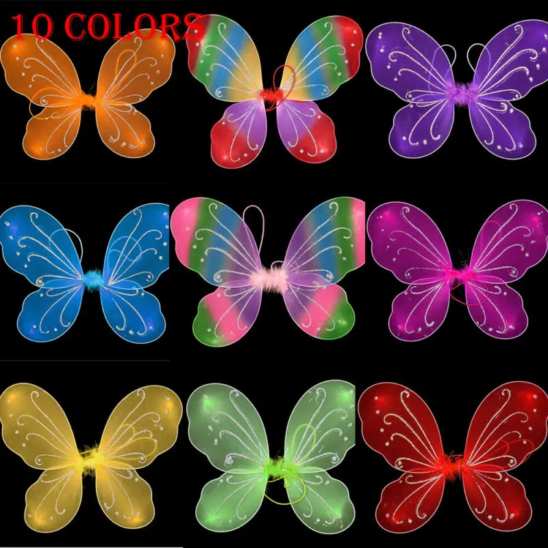 Adult Multi Color Pixie Butterfly Fairy 21/" Wings Dress Up Girls Costume