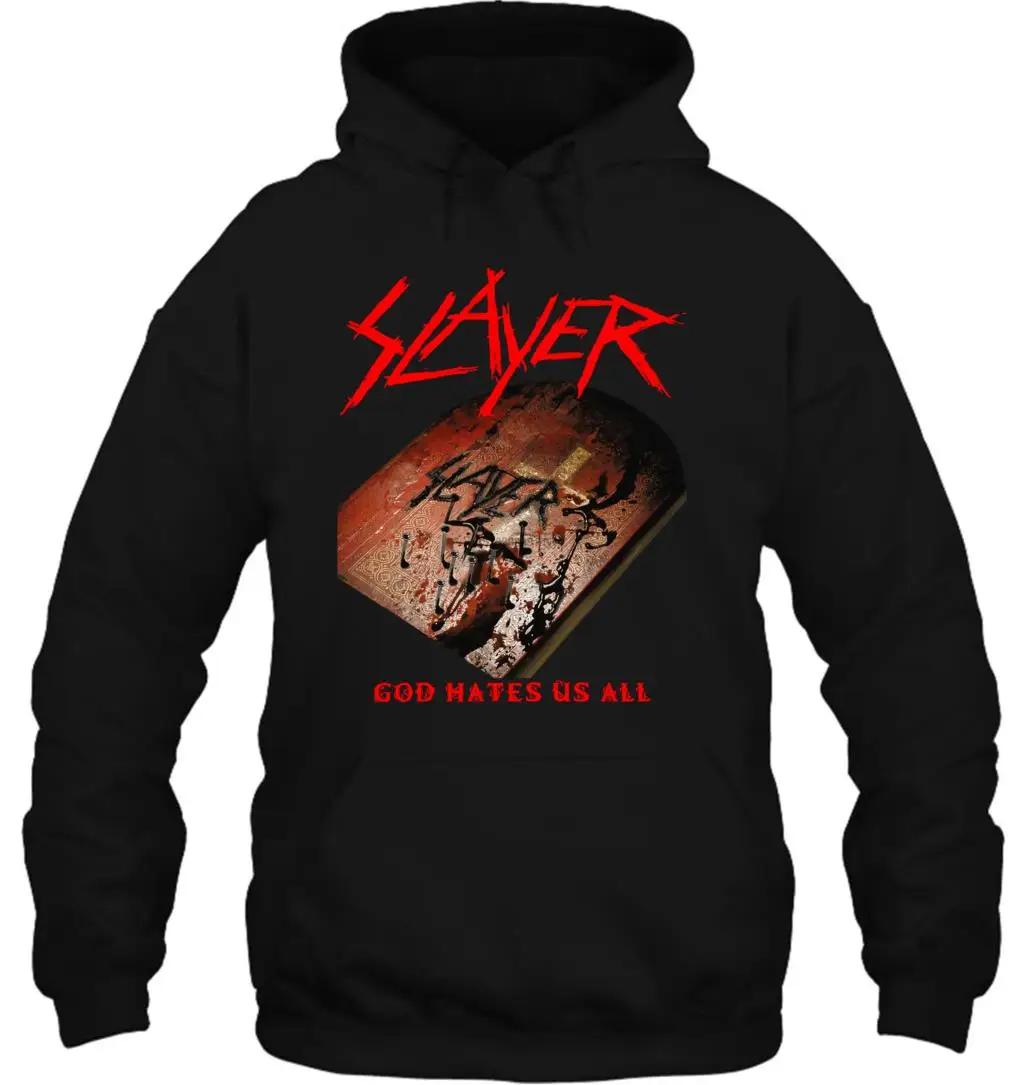 Мужская толстовка с капюшоном SLAYER God Hate US ALL Винтаж Редкий черный перепринт женская уличная одежда