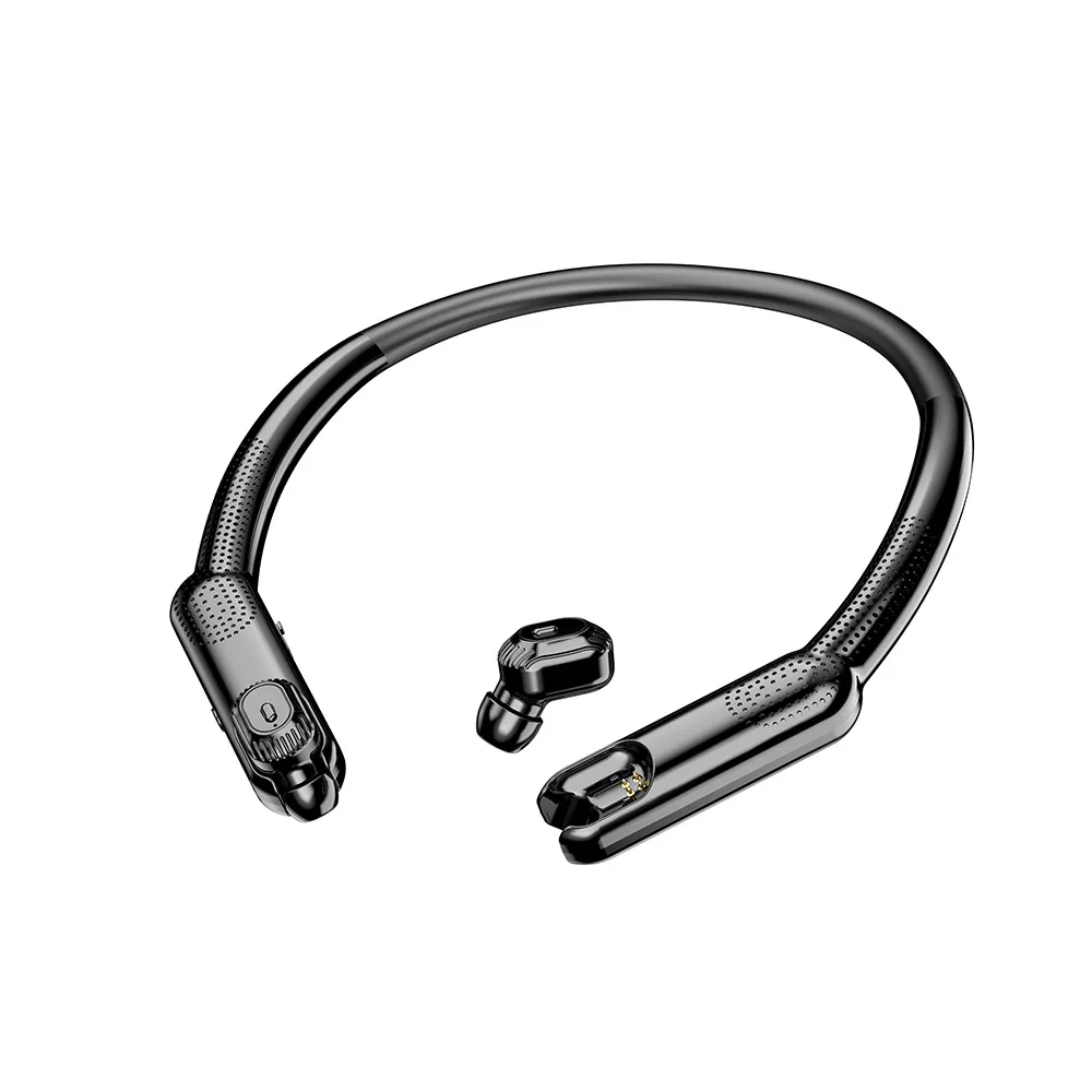2 In 1 TWS Bluetooth Earphones Including Portable Neck Radio HD Stereo Wireless Head phones Noise Cancelling Game Sports Headset