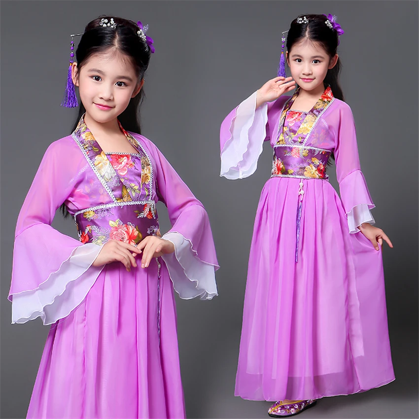 Hanfu древний китайский традиционный костюм для девочек сценическое танцевальное