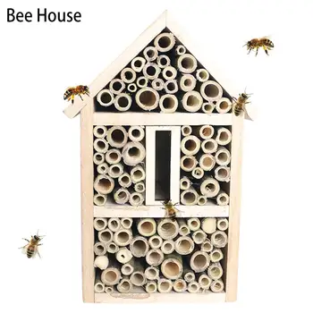 

Bee House Bamboo Wood Insect House Hive for Solitary Bees House Garden Decoration