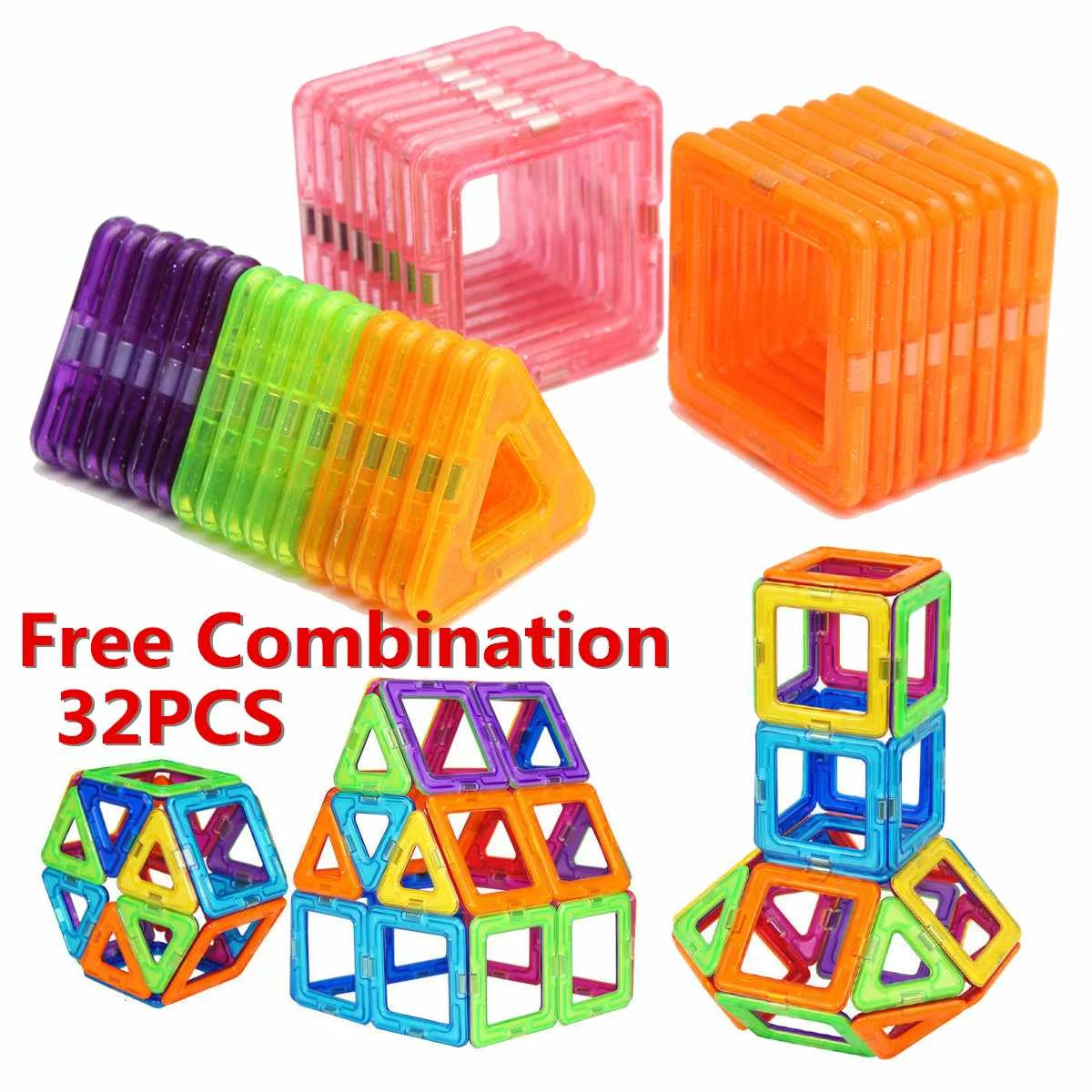 32 шт./компл. магнитные блоки кирпичи строительные Плитки комплект Детские Обучающие строительные модель игрушка набор динозавров модель подарки на день рождения