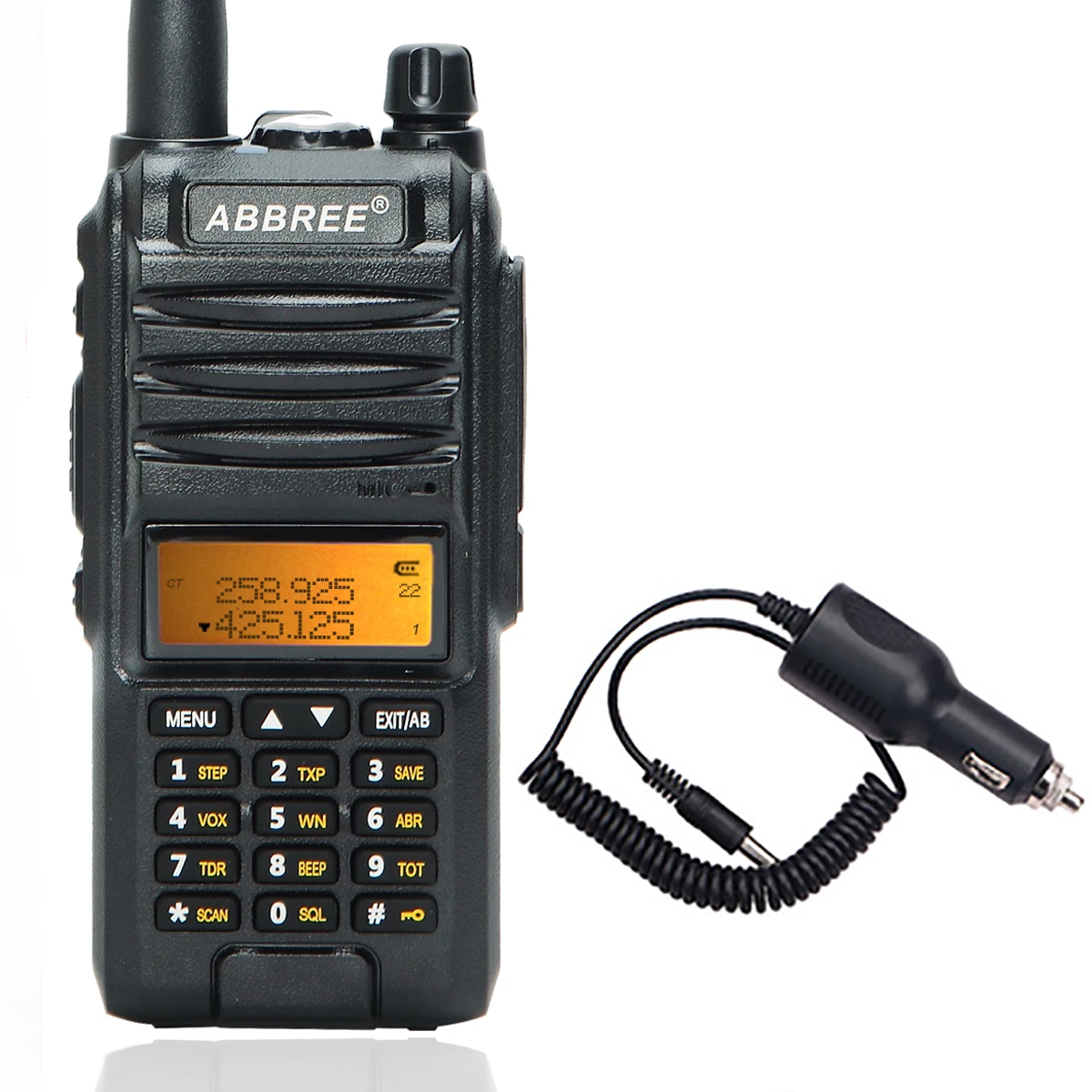 Abbree AR-F3 трехдиапазонный 8 Вт рация uhf vhf 220-260 МГц ветчина длинный диапазон ручной двухсторонний радиоприемник CB Пешие прогулки UV-5R - Цвет: add car charger