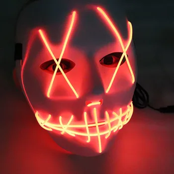 

Style Hot sales EL Cold Light Mask LED Light Luminous Mask with 3V Steady on Inverter for Halloween Party Supplies Christmas