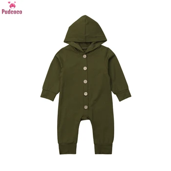 

0-24 Months Autumn Winter Newborn Infant Clothes Baby Boy Girl Romper Cotton Long Sleeve Hooded Jumpsuit Outfits