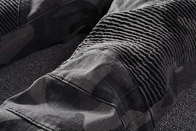 KIOVNO мужские байкерские Джинсовые Брюки Промытые узкие камуфляжные джинсы брюки для мужчин прямые Лоскутные