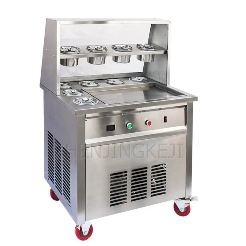 

220V Commercial Fried Yogurt Machine Small Delicious Ice Cream Thai Style Coffee Dessert Shop Stainless Steel Equipment 1600W