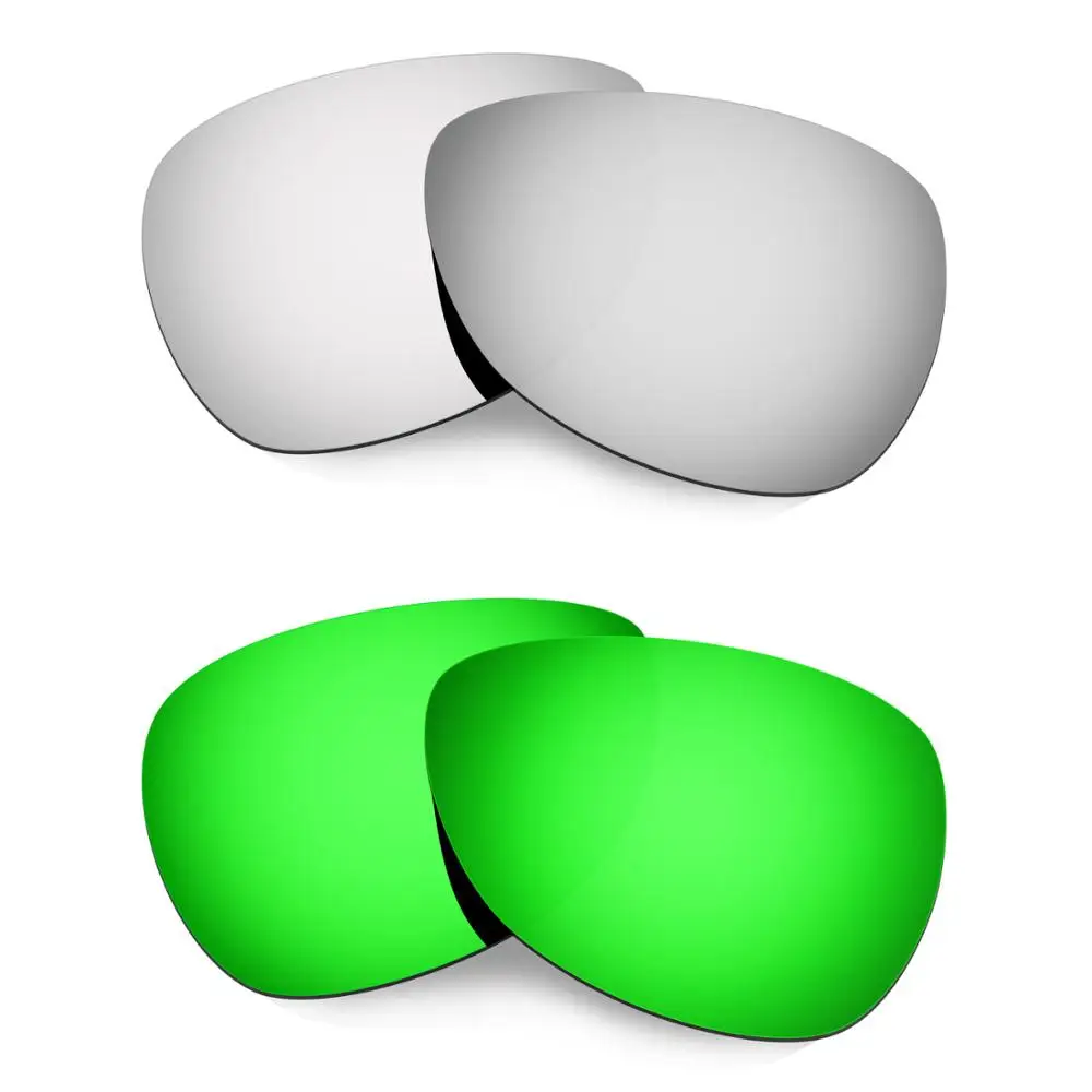 

HKUCO For Felon Sunglasses Polarized Replacement Lenses 2 Pairs Silver & Green