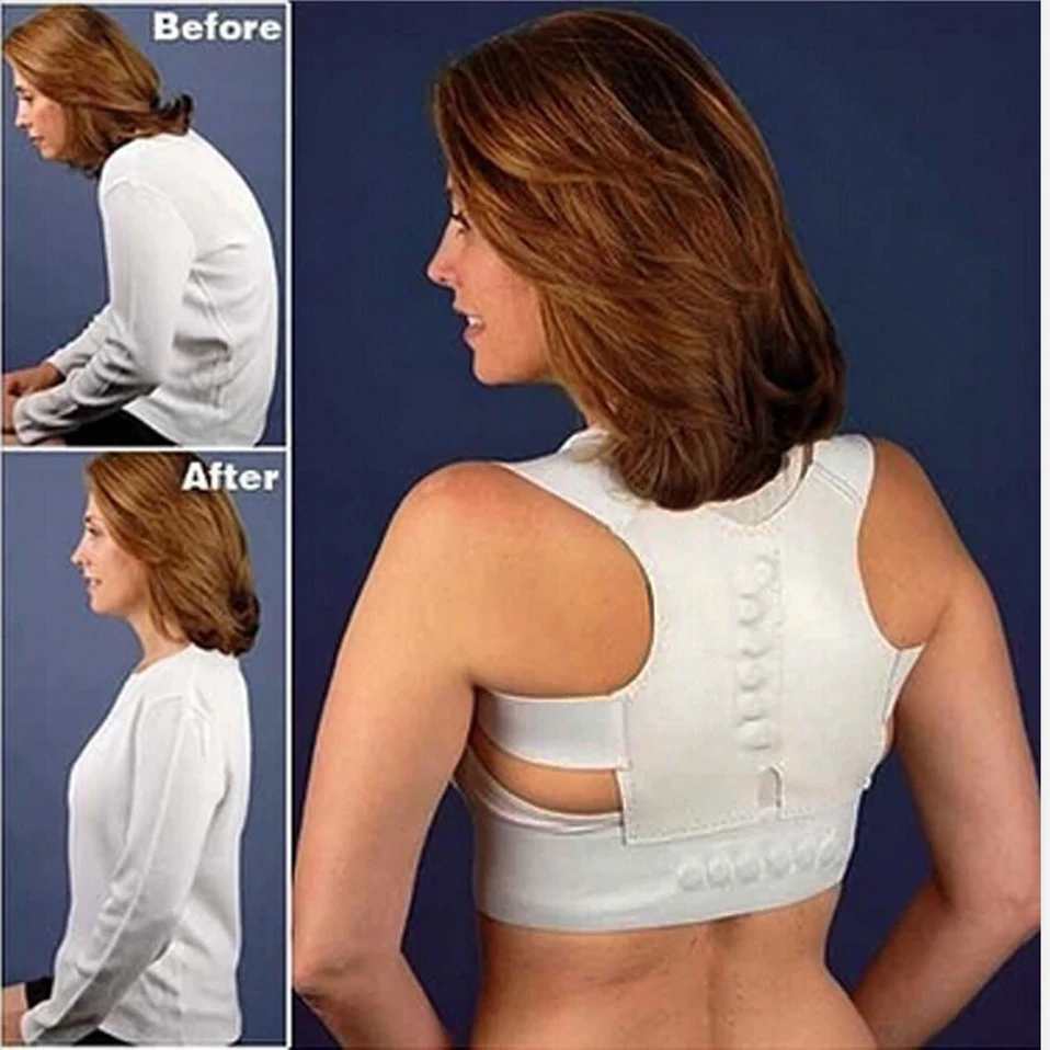 Orthopedic Magnetic Therapy Shoulder Back Support Belt Posture Corrector Spine Girdle Corset Straightener Brace | Красота и здоровье