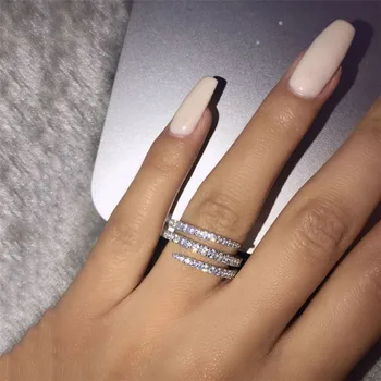 

Multi-storey Full Crystal Rings For Women Jewelry Finger Ring Ladies Wedding Rings Female Fashion Vintage Engagement Ring Party