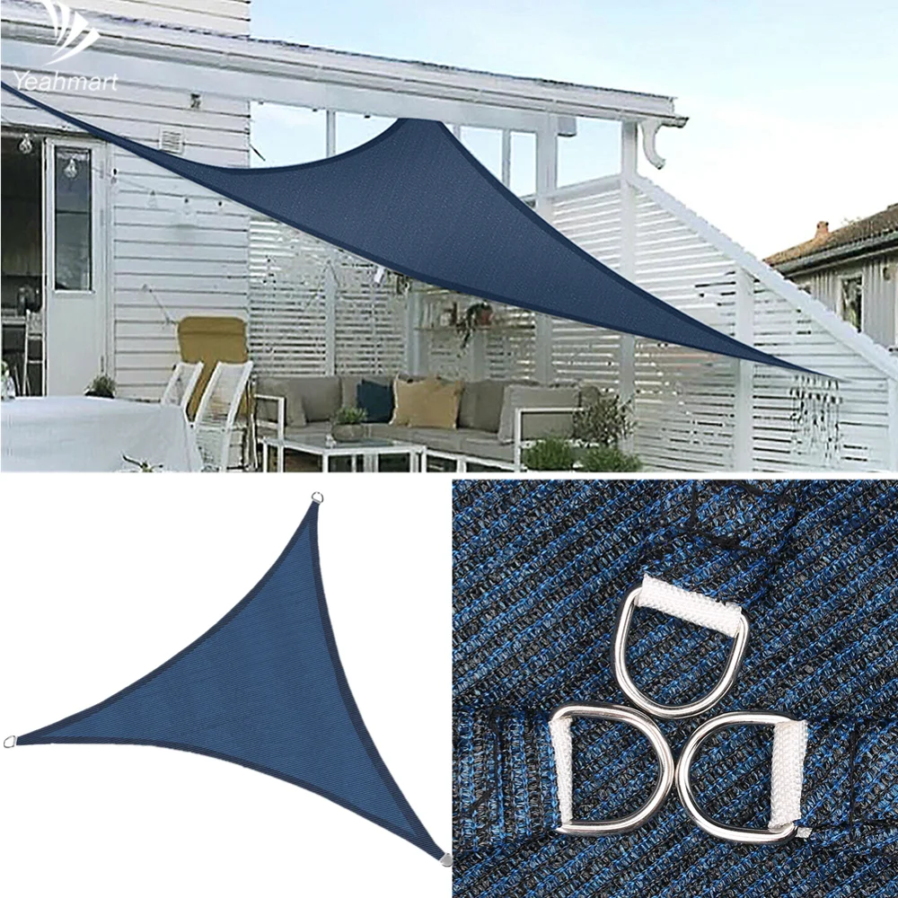

Triangle HDPE Sun Shelter Shade Sail Home Garden Awnings Outdoor Patio Glass House Protection Covers Camping Hiking Tents Canopy