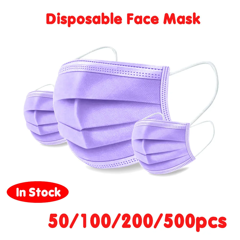 Gaze respirável descartável simples do smog da anti-poeira da máscara protetora das máscaras roxas com a capa elástica da boca mascarillas