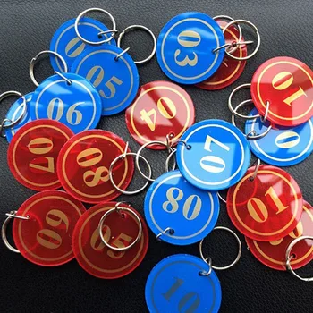 

Acrylic Numbered Tags 1-200 With Key Ring Plastic Discs Serial Numbers Label Locker Luggage Checkroom ID Digit Cards