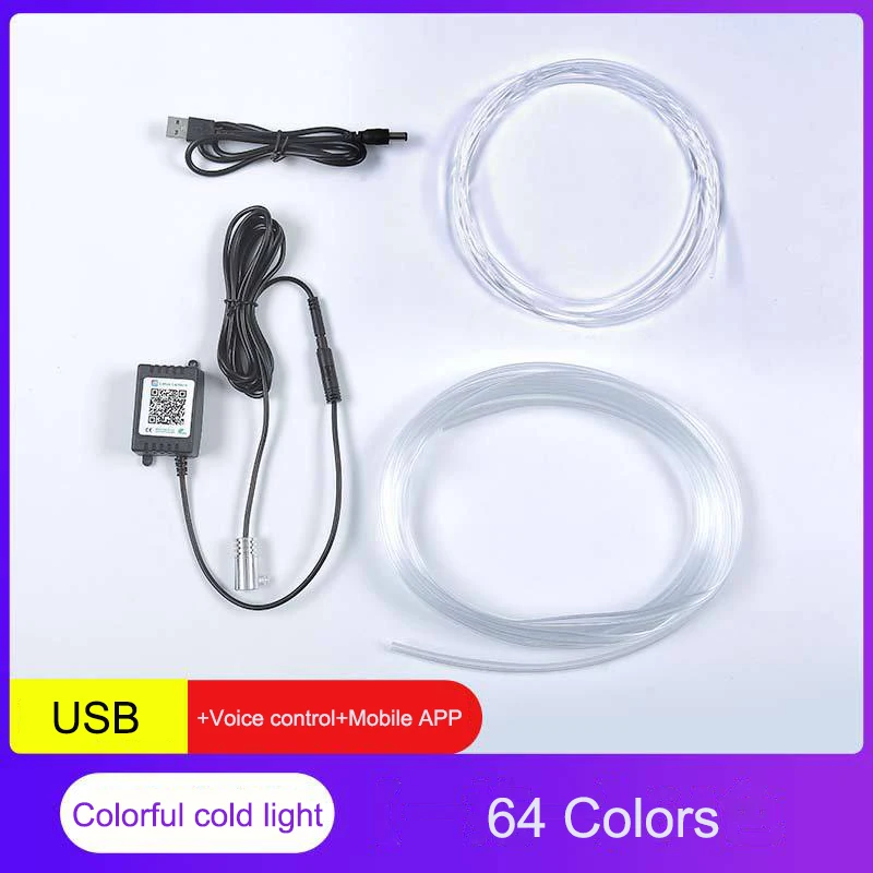 For Tesla Model3/Y 6 In 1 RGB LED Atmosphere Car Light Interior Ambient Light Fiber Optic Strips Light By App Control DIY Music mini cooper headlights Car Lights