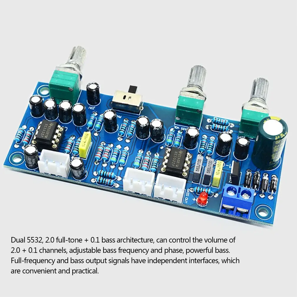 2,1 канальный сабвуфер предусилитель доска фильтр низких частот предусилитель Плата усилителя низких частот фильтр низких частот предусилитель нэ5532