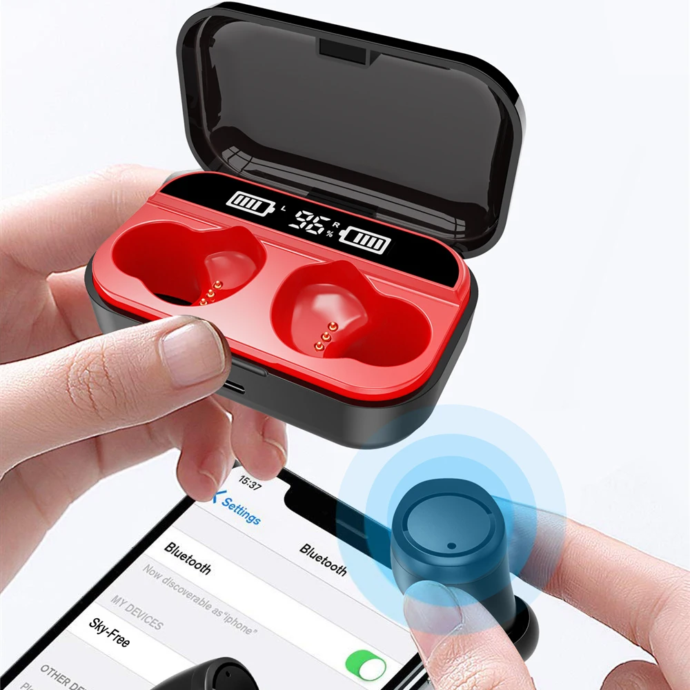 X5 Bluetooth V5.0 гарнитура стерео Спортивные Беспроводные наушники с светодиодный дисплеем прочные портативные наушники для путешествий