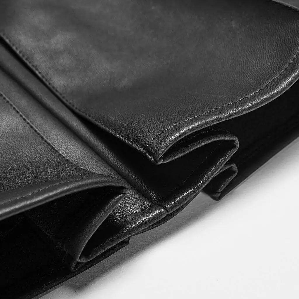 Панк Rave Женская искусственная кожа с высокой талией плиссированная юбка